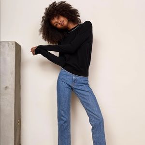 La Ligne Neat 100%Cashmere Sweater in Black and Camel XS